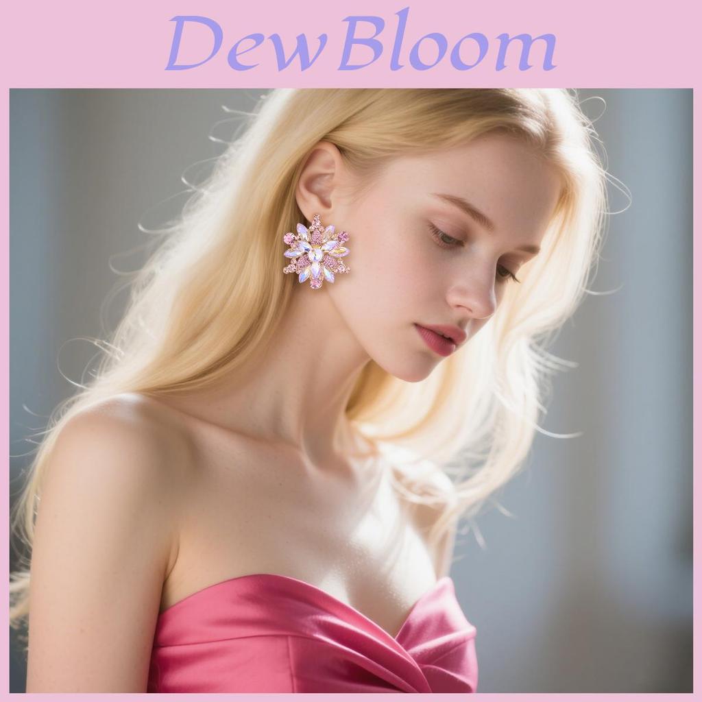 Alloy Geometric Floral Earrings For Women With Electroplated Finish And Irregular Design