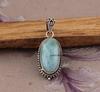 Natural Larimar Gemstone Pendant, Handmade Designer Boho Pendant, Christmas Jewelry, Reiki Pendant, 925 Sterling Silver