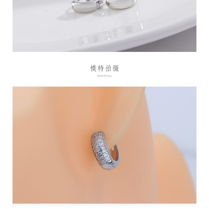 Neymar Style Full Diamond Zircon Geometric Hoop Earrings Unisex Fashion Jewelry