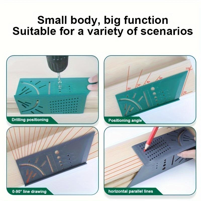 1pc Woodworking 3D Mitre Angle Measuring Tools, Multi-Functional 90 Degree Line Ruler, Perforated Positioning Ruler,Measure Tool