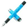 Jinhao 100 Classic Fountain Sky Blue Medium Converter and Pen Case Set Pen, Celluloid, Nib,