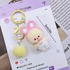 Resin Flocking Monchichi Keychain Cute Monkey Baby Trendy Keyring Cartoon Pendent Keys Bags Hanging Accessories Small Gifts