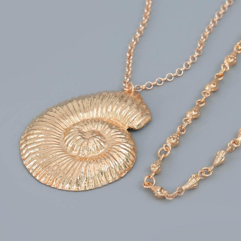 Collier à pendentif conque punk pour femmes filles gothique doux cool chaînes clavicule grossières double couche accessoires Y2k bijoux