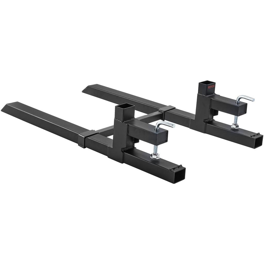 Pallet Forks, 2000 Lbs Clamp On Pallet Forks, 43" Total Length Tractor Bucket Forks with Adjustable Stabilizer Bar, Heavy Duty Pallet Forks for
