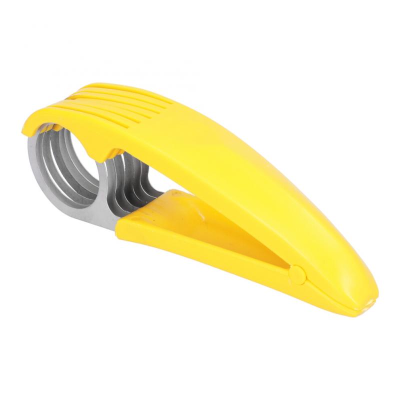 Stainless Steel Banana Cutter 17.5cm Kitchen Slicing Tool Yellow