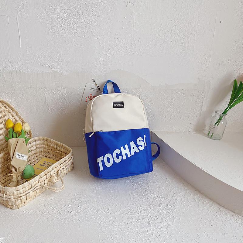 Backpack Contrast Colorletter With Oxford Cloth Material For Boys Girls And