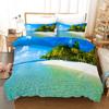 Tropical Island With The Palm Tree Comfortable Duvet Quilt Cover Pillowcase Bedding Set Children Bedroom Decoration Home Textile