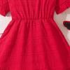 Girl's Skirt Suit Summer Dress Children 6-12Y New V-neck Short-sleeved Dress Princess Dresses