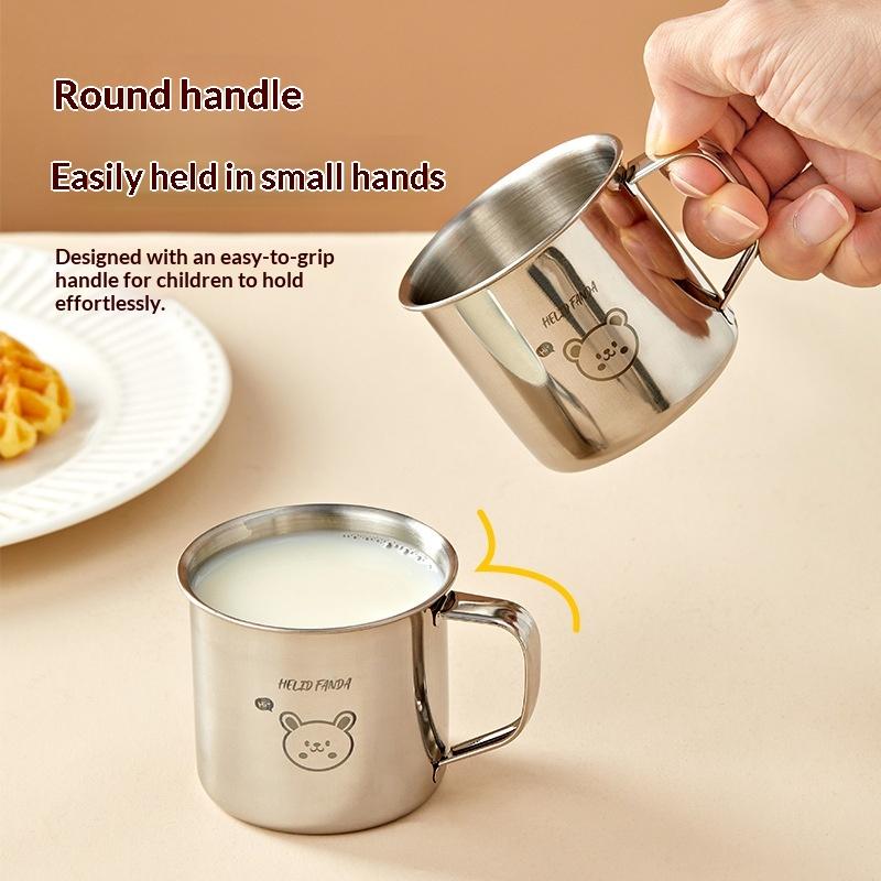 50/100/150ml 304 Stainless Steel Drinking Cup With Handle Durable Tumbler Anti Scalding Mini Cute Water Cup For Kids Drinkware