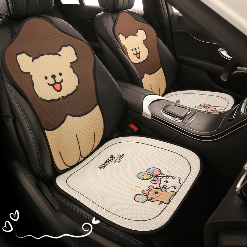 Cute Line Dog Breathable Summer Universal Car Seat Cover Cartoon Puppy Four Seasons Universal Seat Cushion