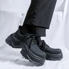Daddy Shoes Men's Black British Yuantong Muffin Thick-soled Versatile Matte Premium Derby Shoes 24242-R