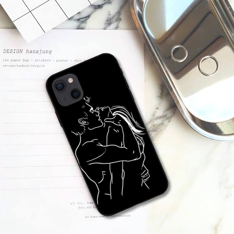 Sexy Line Minimalist Style Phone Case For iPhone 11 12 Mini 13 14 15 Pro XS Max X Plus SE XR Shell