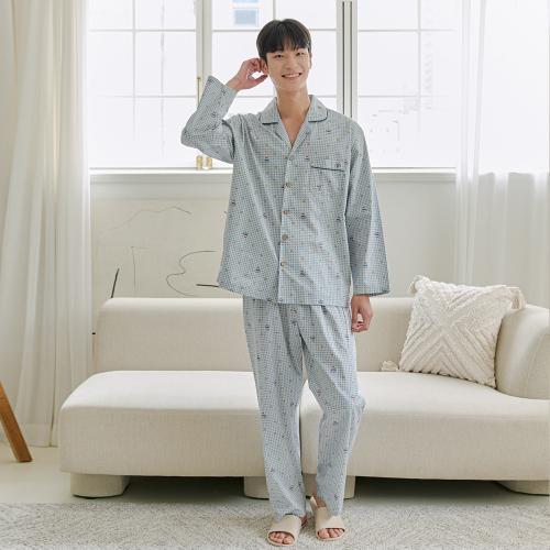 [JJINIYA] Lucky 40-Count Pure Cotton Long-Sleeve Pajama Set [Shipped from Korea] 100% Authentic