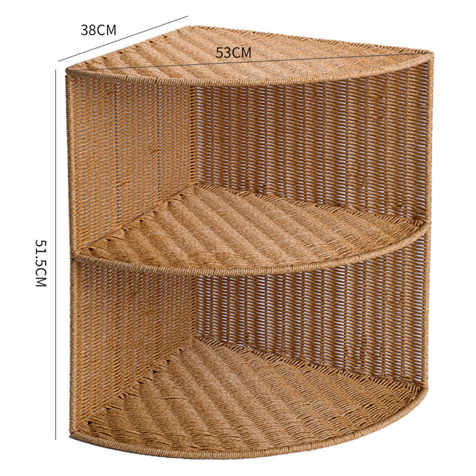 , 2-stöckiges geflochtenes Eckregal, Premium multifunktionaler Organizer für Wohnzimmer und . Large