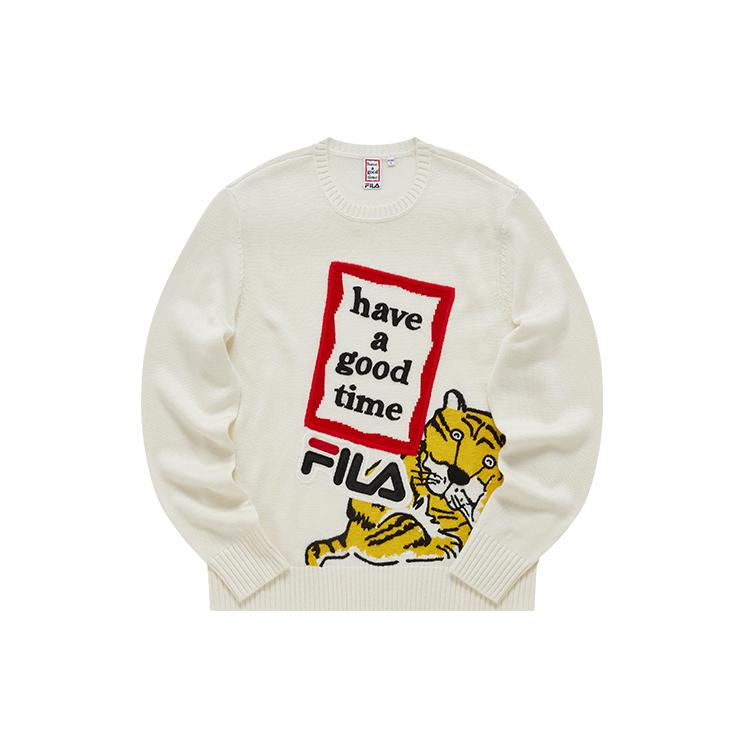 Свитшот FILA x Have A Good Time Co-брендовая Коллекция Года Тигра Унисекс Облачно-белый Для Пар F11U219403F-WT M
