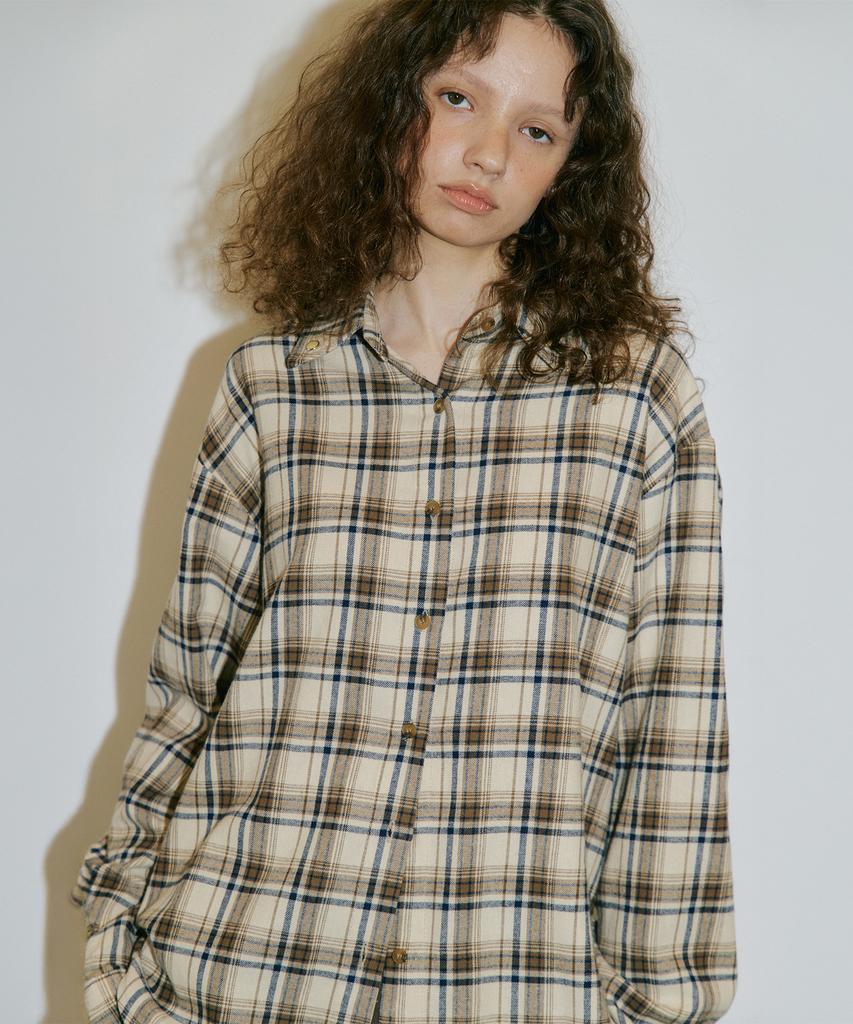AUTHENTI Studded Check Shirt_Beige