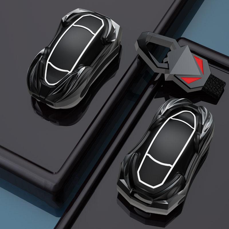 Zinklegierung Auto Smart Key Cover Hülle Schlüsselanhänger für Tesla Model X Model S Model 3 Model Y Schlüsselhülle Tasche Halter Schutz Zubehör
