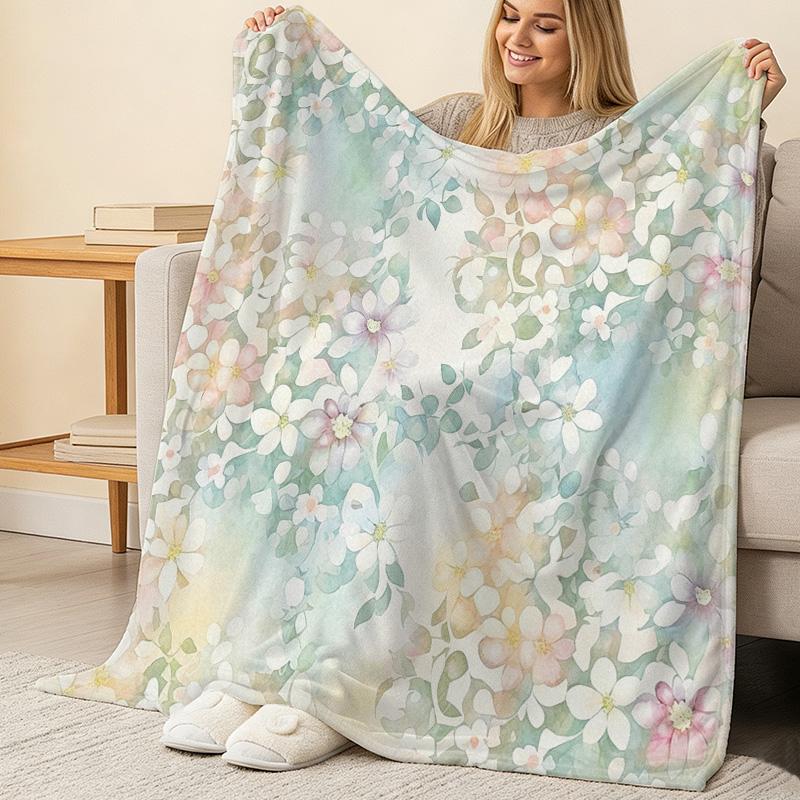 All-Season Flannel Blanket - Thick Warm, Soft & Skin-Friendly, Cozy for Home, Living Room, Bedroom, Sofa, Guest Single Use, Christmas & Halloween