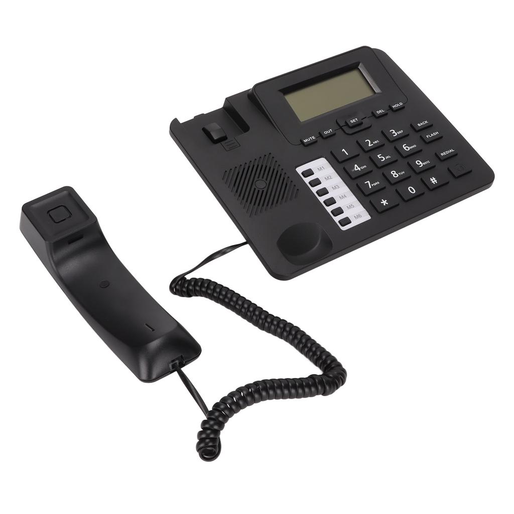 Home Desktop Corded Telephone LCD Display Hands Free Caller ID Alarm Clock Business Landline Telephone for Home Hotel