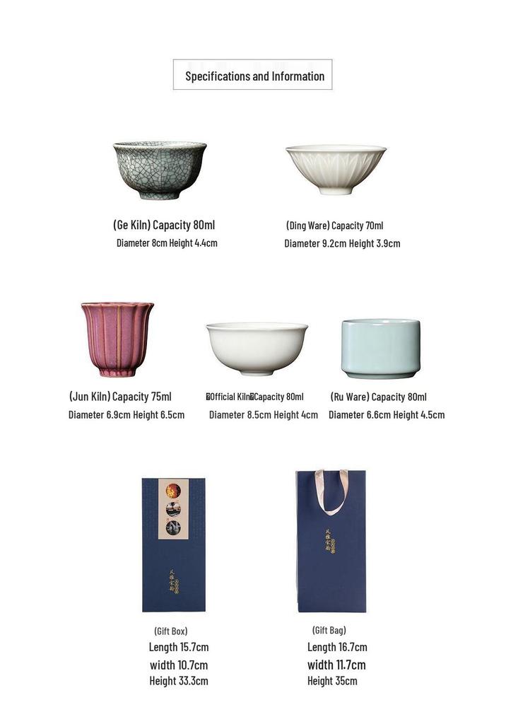 Exquisite Tea Set: Premium Tea Cups Ideal for Tasting & Gift-Giving To Elders, Clients, Friends & Housewarmings