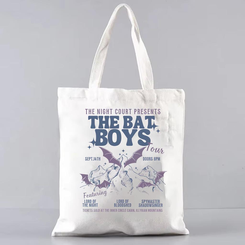 ACOTAR Bat Boys Velaris Canvas Tote Bag Bookish Merch SJM Series Shoulder Bag for Women