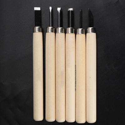 6pcs Wooden Handle Wood Carving Tool Steel Woodworking Tool Wood Carving Knife DIY Craft