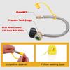 LONGADS 15 Inch (Packs Of 2) RV Propane Hoses With Gauge, Stainless Steel Braided Camper Tank Hose,Rv Lp Gas Hoses Connector For Standard Two-Stage