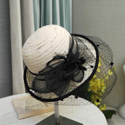 New Women's Summer Curled Mesh Visor Court Retro Elegant Lace Flower Travel Sunscreen Topper Tide
