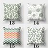 Avocado Green Pillowcase Square Sofa Pillowcase Plaid Plant Print Cushion Cover