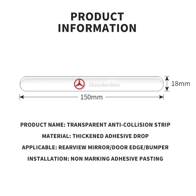 CEV5 4pc Car Door Handle Bowl Edge Protection Guards Buffer Trim Scratch Protective Stickers For Mercedes Benz W211 W204 W210 CLA GLA