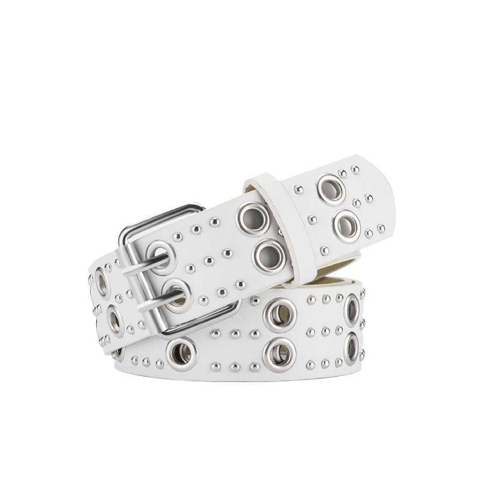 Personality Hip Hop Jeans For Women Dress Waist Belt Rivet Waistband PU Leather Belt Waist Strap