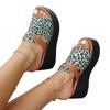 Women’s Leopard Print Wedge Platform Slide Sandals