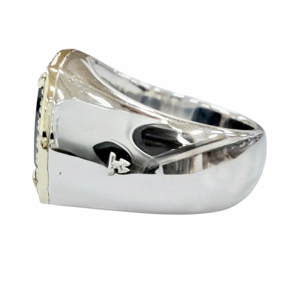 Excelente Anel TOM WOOD anel Anel de Maio Ônix Preto Diamante Prata 925 masculino 48 Usado