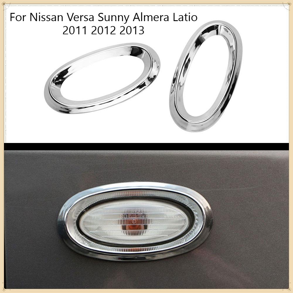 For Nissan Versa Sunny Almera Latio 2011 2012 2013 Car Turning Light Side Cover Trim ABS Chrome 2pcs/set Accessories