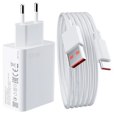Fast Charger - e.F.Connection - 33W - USB-C 6A 1M - Compatible Xiaomi 15T,14,13, 12/12T/12 Pro,15C;