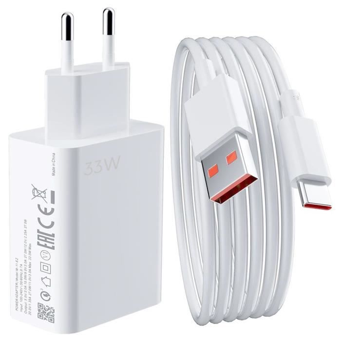 Chargeur rapide - Xiaomi - 33W - USB-C 6A 1M - Compatible Xiaomi 12/12T/12 Pro