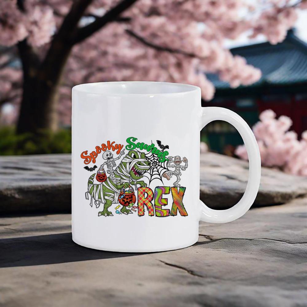 

Жуткая серия Хэллоуин Кружка Прекрасная кружка для кофе с гномом Тыквенный узор Чашки для завтрака для питья молока колы сока Кухонное офисное использование 330ml