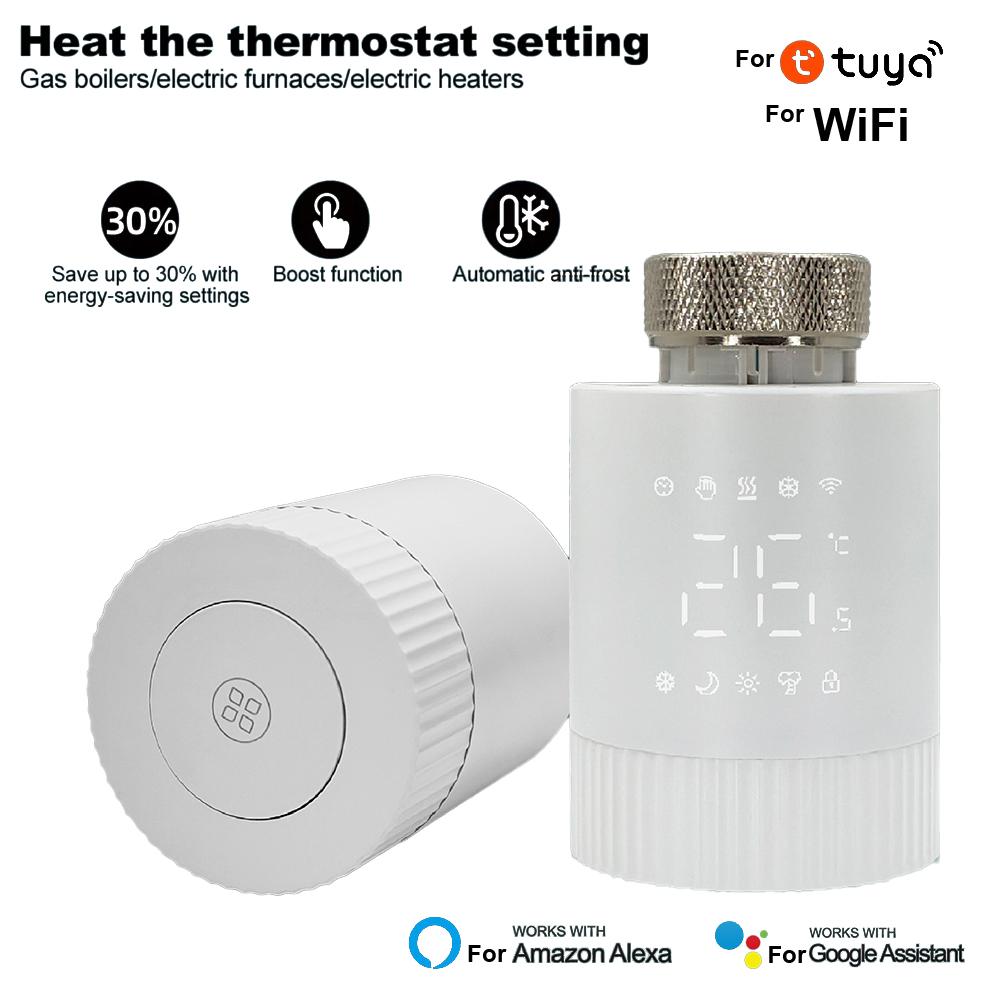 Smart TRV for Tuya with WiFi Connectivity Weekly Scheduling and Voice Features for Home Temperature Management