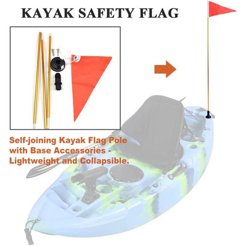 1.2M Kayak Safety Flag Track Mount Visibility Kit with Stable Base - Easy Installation Marine Accessories
