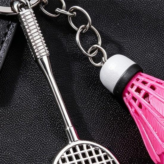 Keychain Pendant Simulated Badminton Racket Charm Mini Key Chain Zinc Alloy Pendant Personalized Bag Accessories