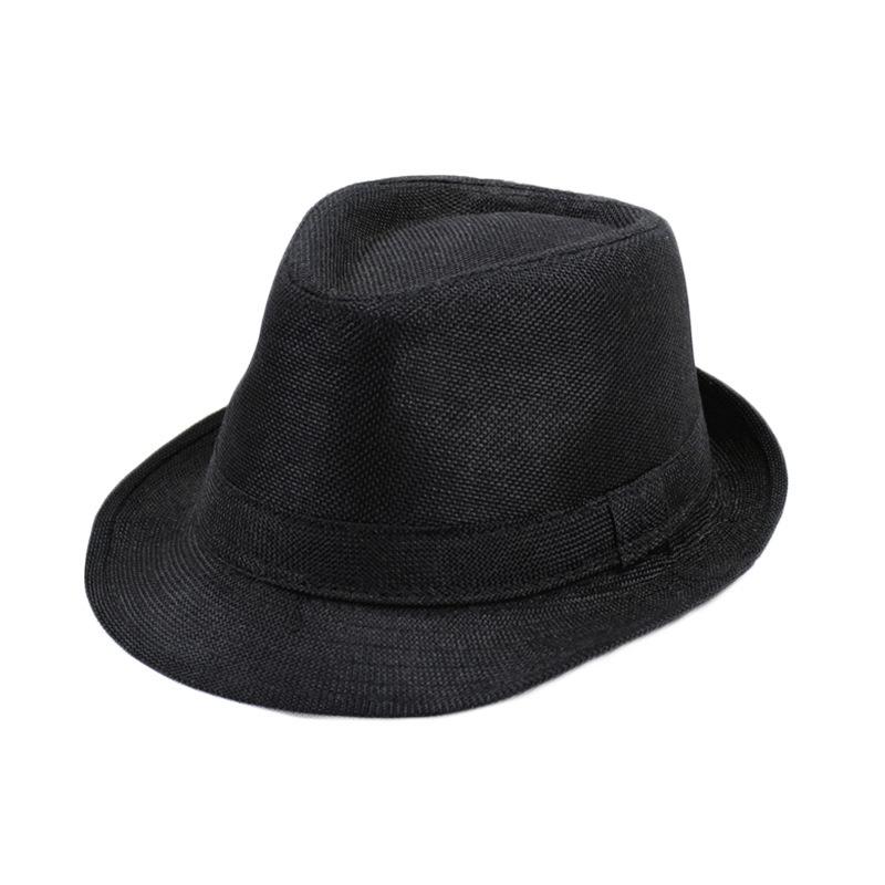 Cappelli Fedora Estivi per Uomo Mezza Età Cappellino Lino Panama Monocolore Jazz Cappello Cowboy Uomo Donna Festa Britannica Cappello da Sole