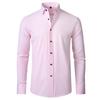 Men's Slim Fit Stretch Shirt, Simple Business Style, Lightweight Casual Long Sleeve