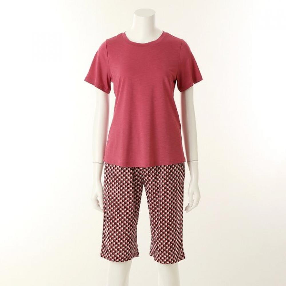 

Venus 25ss Cool Rayon Geometric Print Pants Women Indoor Wear Vep3930f pink (PK)/85