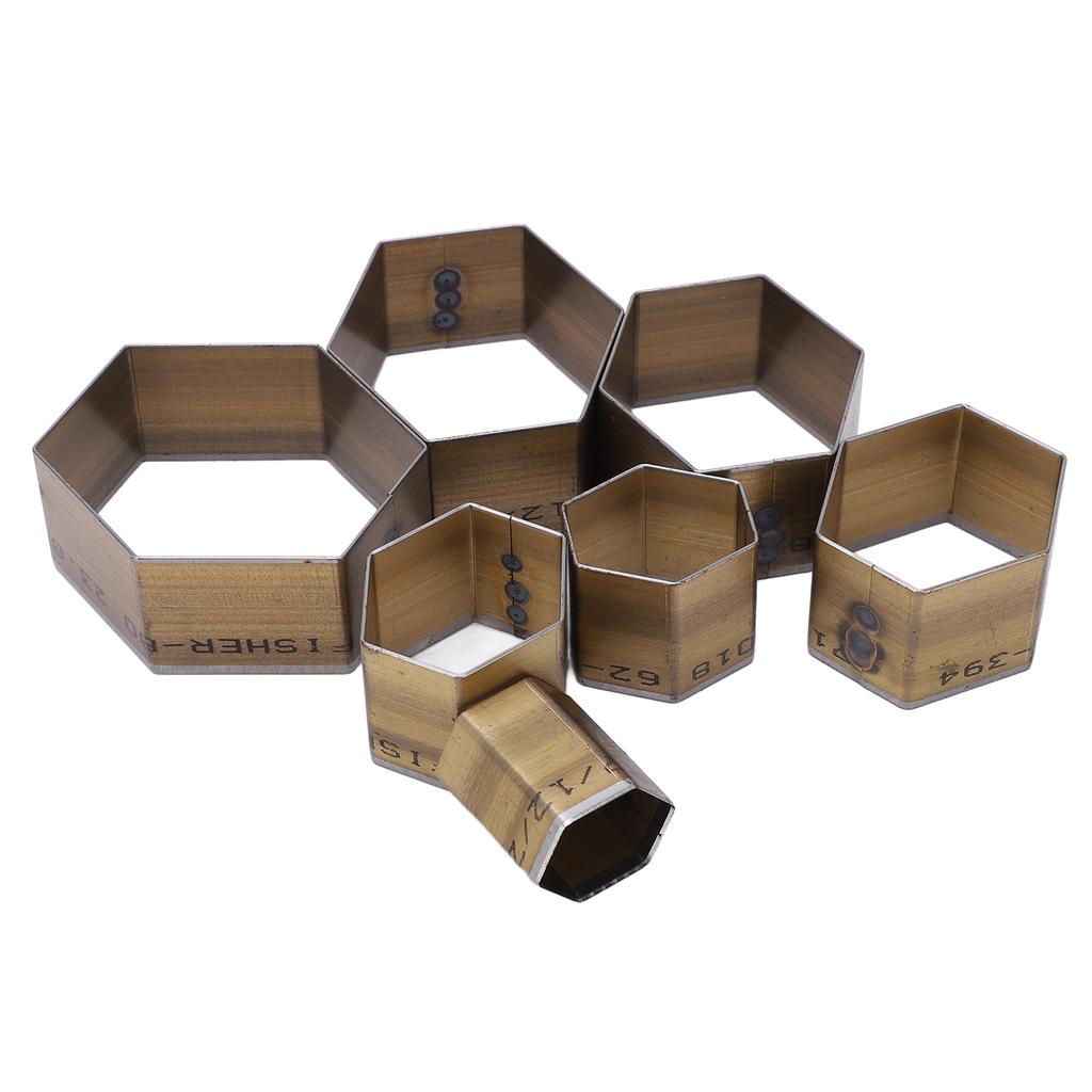 7PCS Leather Die Cutter Polygon Handicraft Leather Cutting Dies Mold 20‑50mm High Carbon Steel