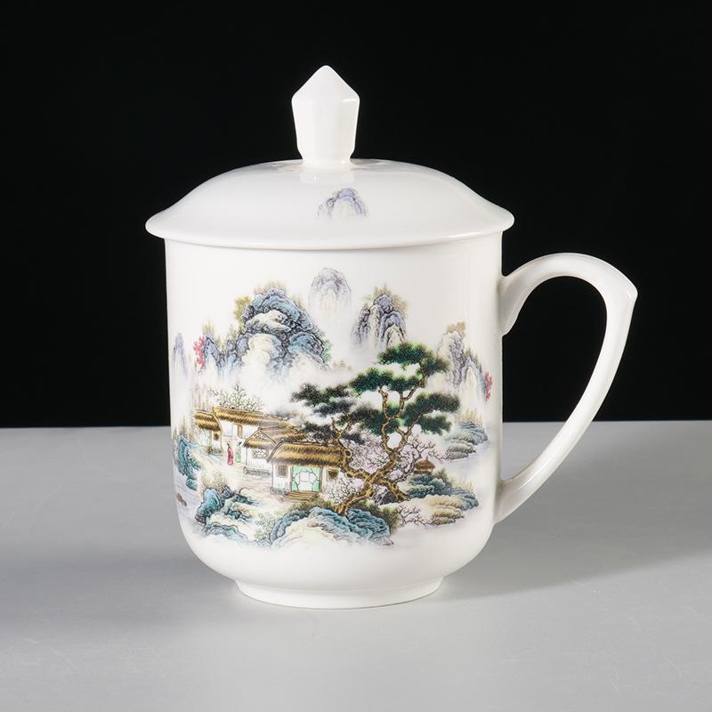 

Керамическая чайная чашка большой емкости 900 мл, чашка для воды, офисная чашка для совещаний с крышкой, подарочный набор чашек, бытовая чашка для воды 900ml