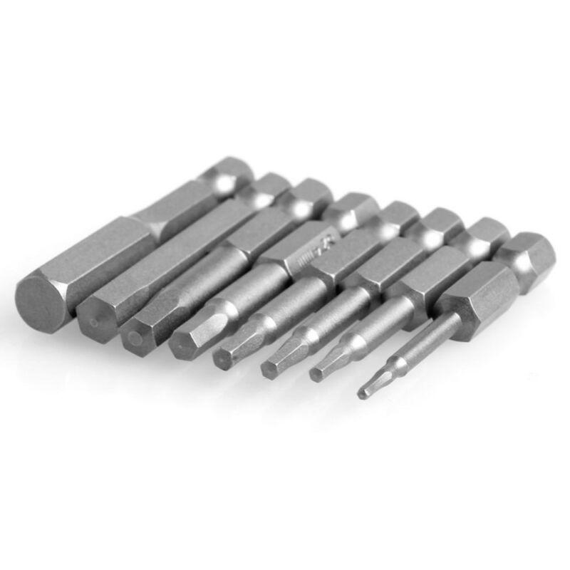 8pcs Hex Key Bits Set Quick Connect Power Drill 1 4 Magnetic Handle