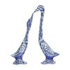 7 Inch Blue Kissing Swan Couple Handcrafted Decorative Figurine