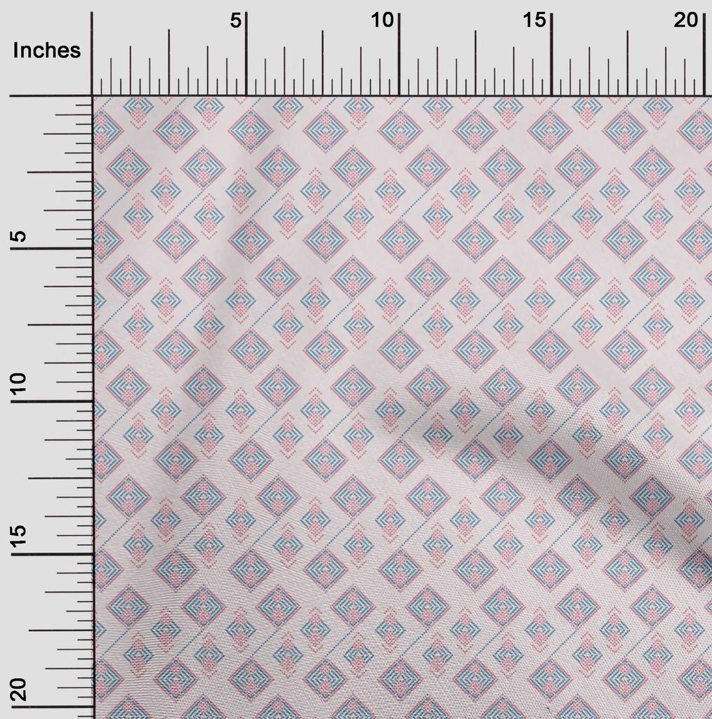 oneOone Bavlněná Flex Fabric Diamond Geometric Print Fabric By The Yard 40 Inch
