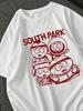 White Oversized T-Shirt with South Park Print