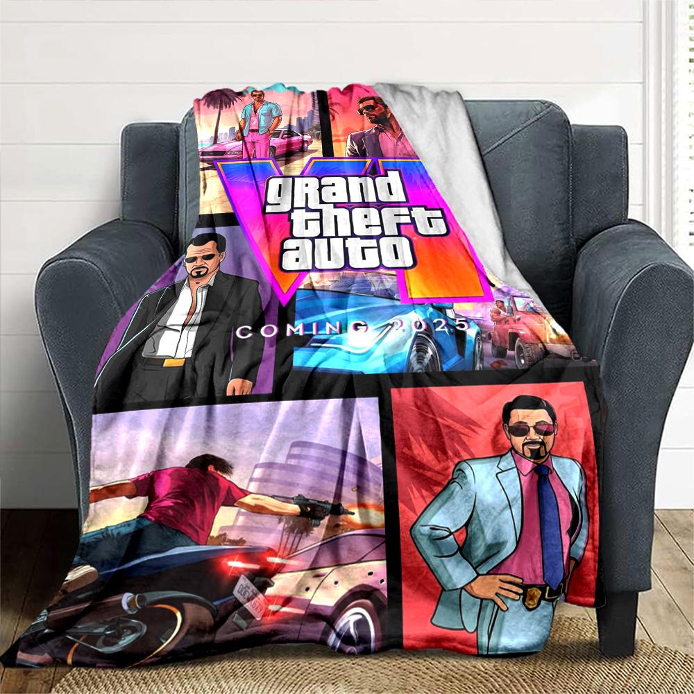 Grand Theft Auto Blanket Comfortable Suitable for Office Chair Bed All-Season Use Modern Gifts For Family Or Friends